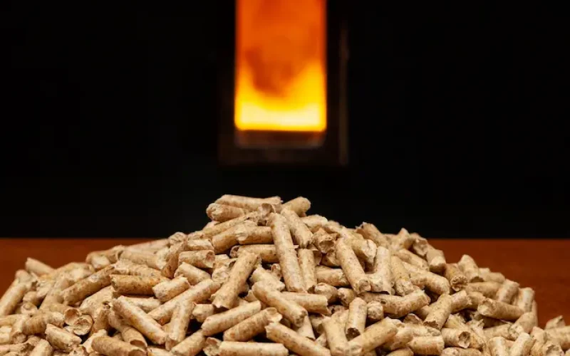 Illustration de poêle à granulés par l'entreprise quali-flammes, entreprise de cheminée et poêles à Vallet